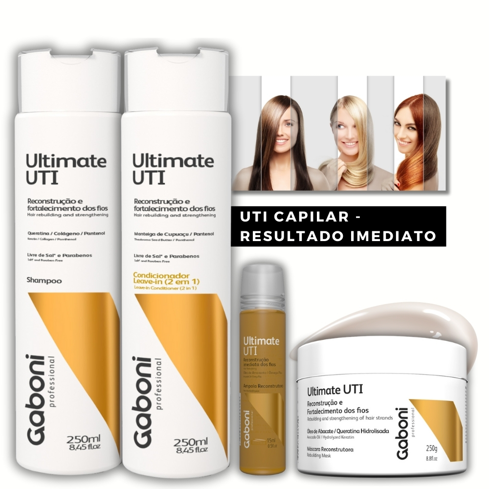 Kit Reconstrução Capilar Imediata (4 Produtos) Ultimate UTI Gaboni Professional em Oferta na Shopee