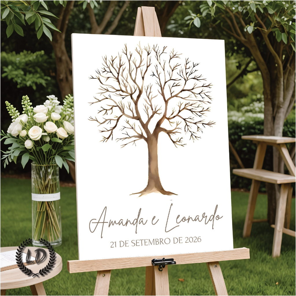 Placa Quadro Decorativa Para Casamento Árvore Digital e nomes Personalizada em Oferta na Shopee