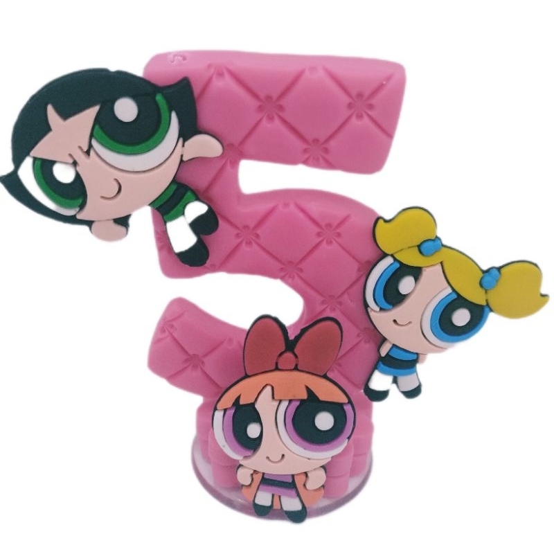 Vela de aniversário/ Meninas Poderosas/ Biscuit/Topo de bolo/ Decoração infantil em Oferta na Shopee
