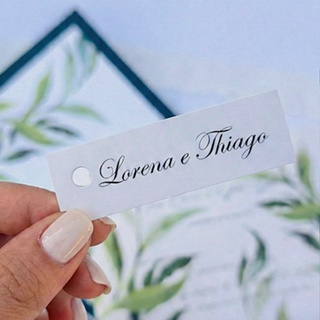 25 Tag com Nome Personalizado para Convite - Com furo e sem furo em Oferta na Shopee