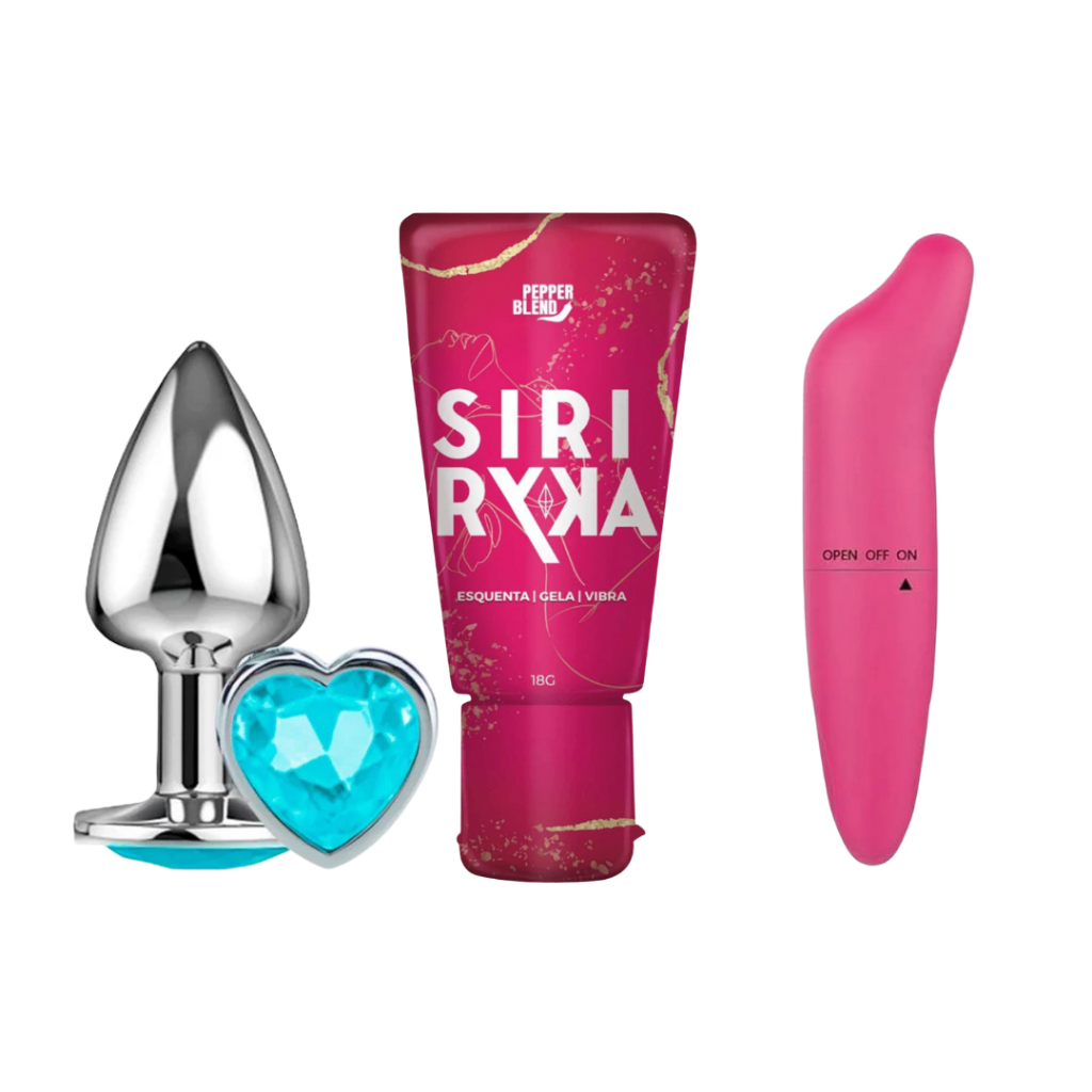 KIT LUBRIFICANTE ÍNTIMO SIRIRYKA VIBRADOR FEMININO PONTO G E PLUG ANAL P PRODUTOS EROTICOS SEX SHOP