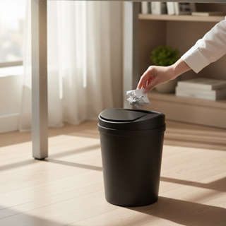 Lixeira 5 Litros com Tampa Basculante Lixeira para Banheiro Escritório e Cozinha em Oferta na Shopee