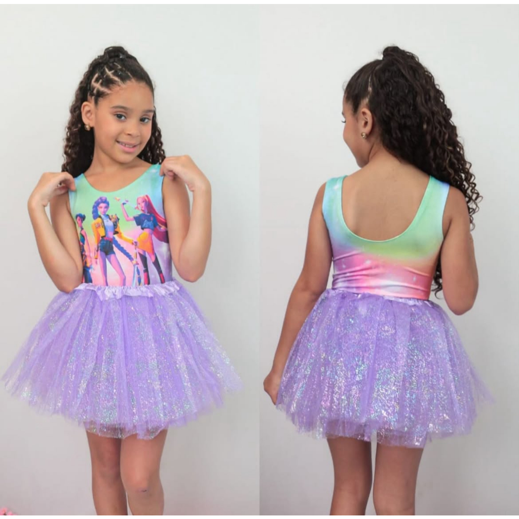 Fantasia Infantil Menina K-Pop Huntrix Guerreiras Body Temático Carnaval Bloquinho Kids Roupa Estilosa em Oferta na Shopee
