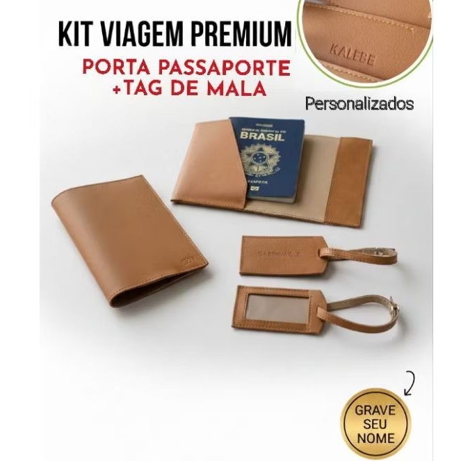 Imagem KIT Porta Passaporte + Tag de mala Personalizado com nome