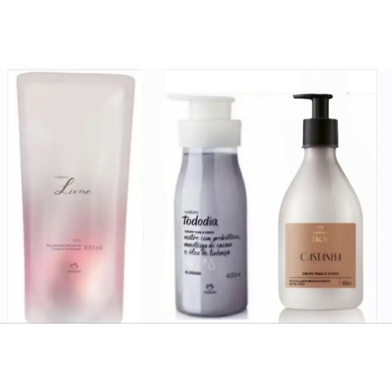 TODODIA ou EKOS hidratantes natura variados KAIAK ALGODAO todanoite cereja