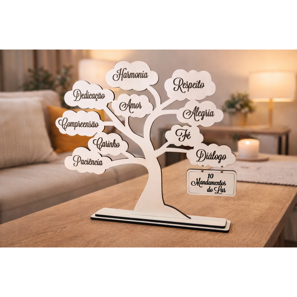Árvore 10 Mandamentos do Lar em MDF  para Decoração de Casa Lembrancinha em Oferta na Shopee