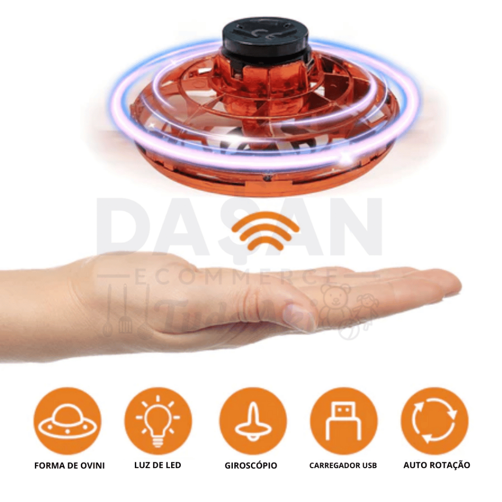 Flynova UFO Premium – Brinquedo Voador com Sensor e Luz LED recarregavel premium