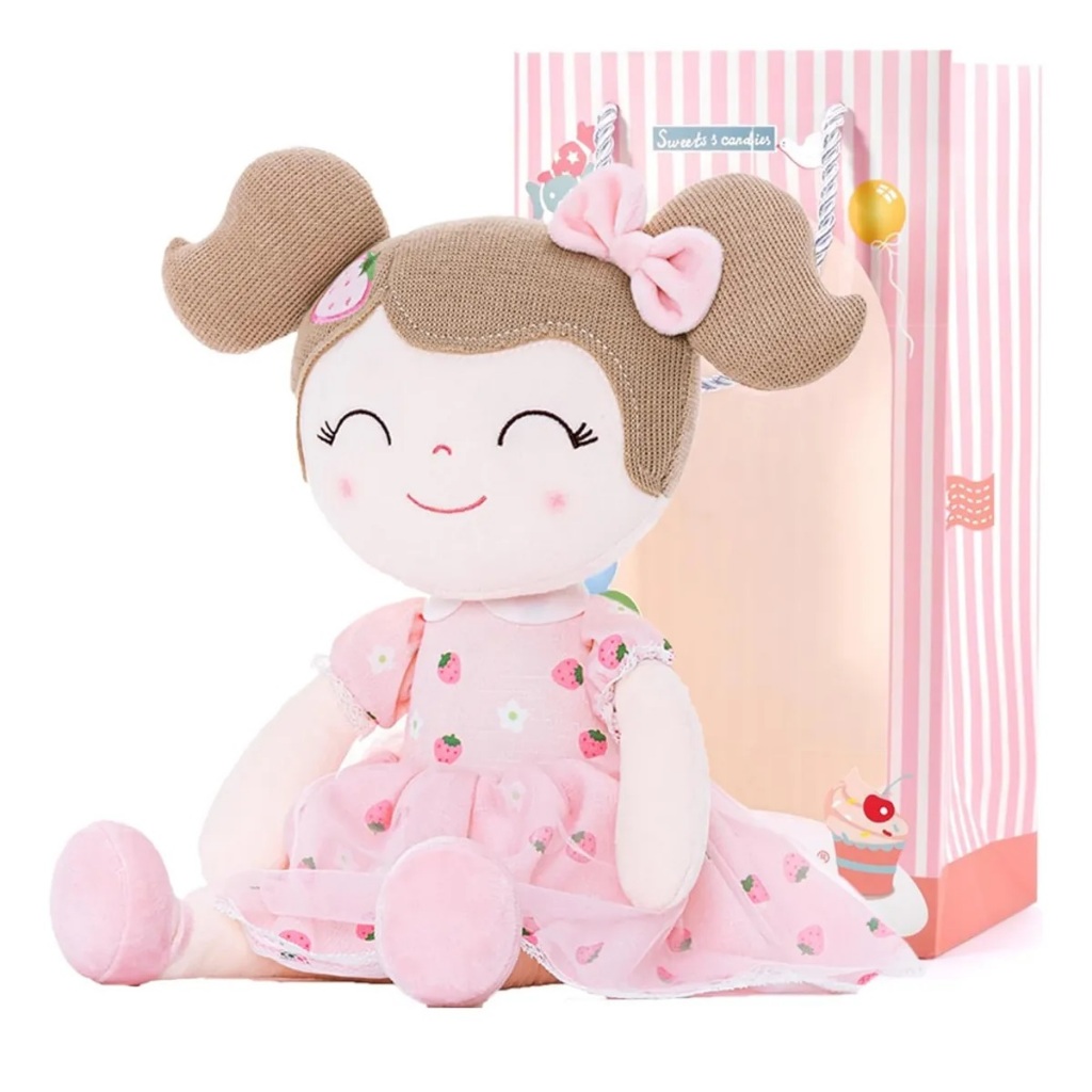 Gloveleya Boneca Spring Girl Morango 40 Cm + Sacola By Metoo