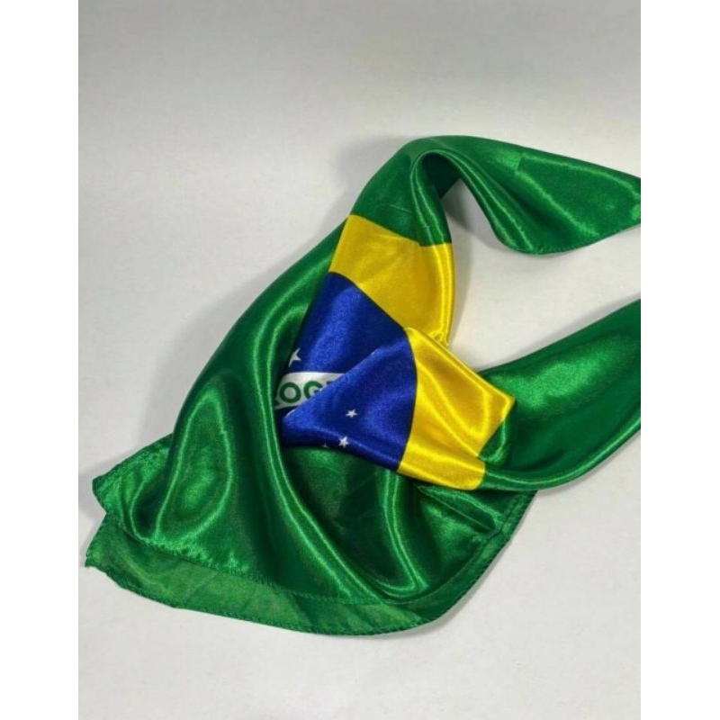 Lenço Cetim, Lenço Brasil, Copa do Mundo, Lenço moda e estilo