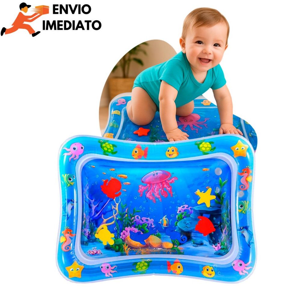 Tapete Infantil Bebê Inflável Água Atividades Sensorial Almofada Menino e Menina