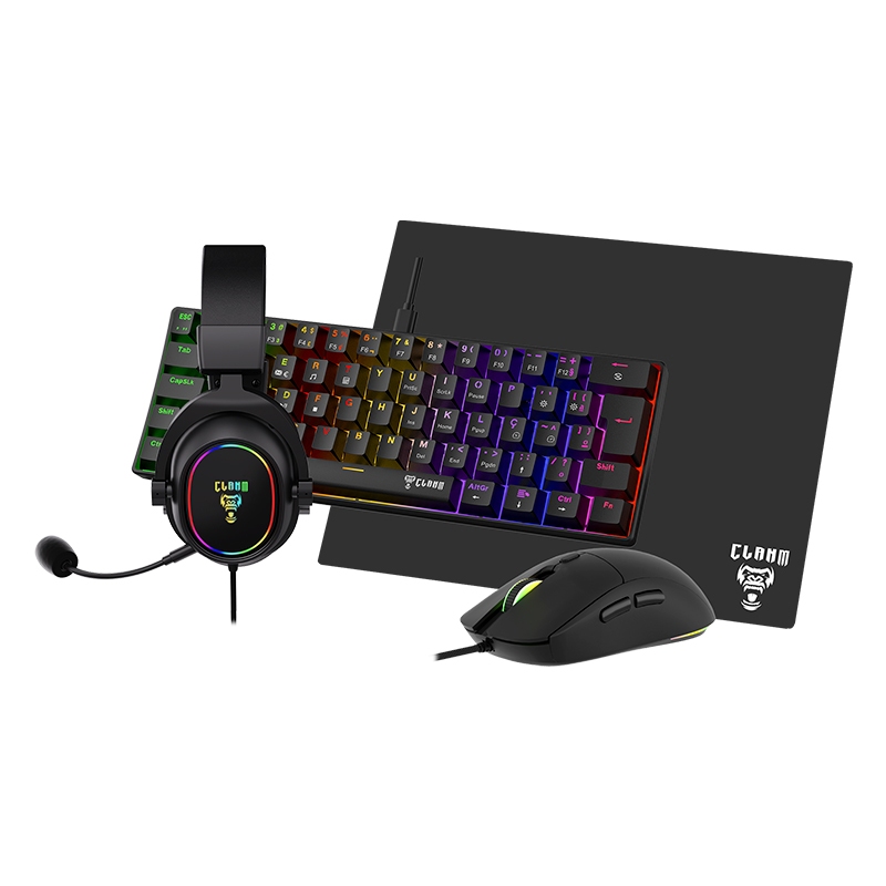 KIT PC Gamer Darkline Combo Teclado + Mouse + Headset - RGB Mousepad, Periféricos PC e Console