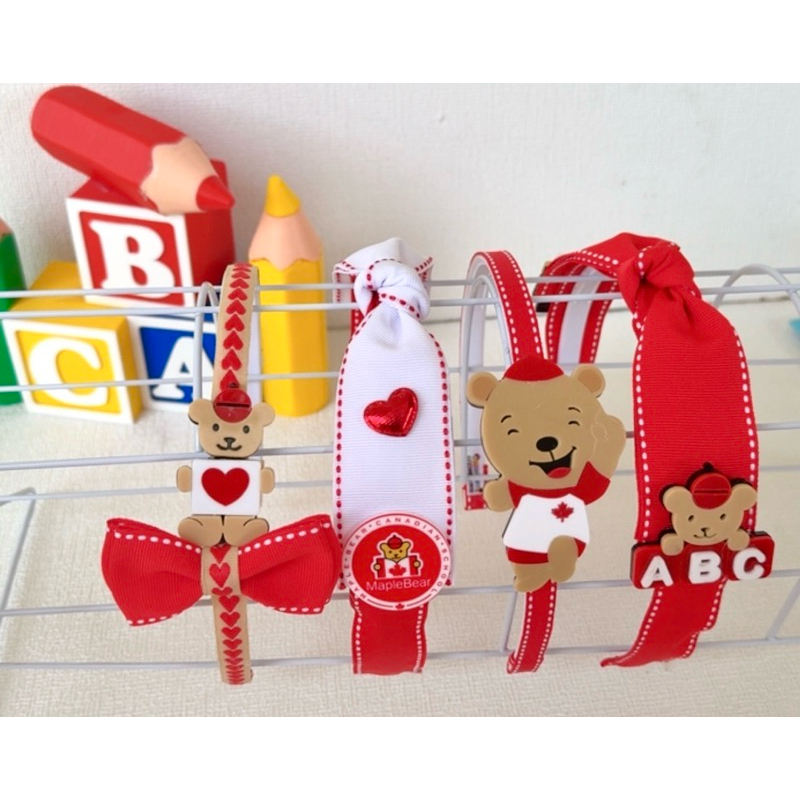 Laços e Tiara Escolar Infantil Escolar Maple Bear em Oferta na Shopee