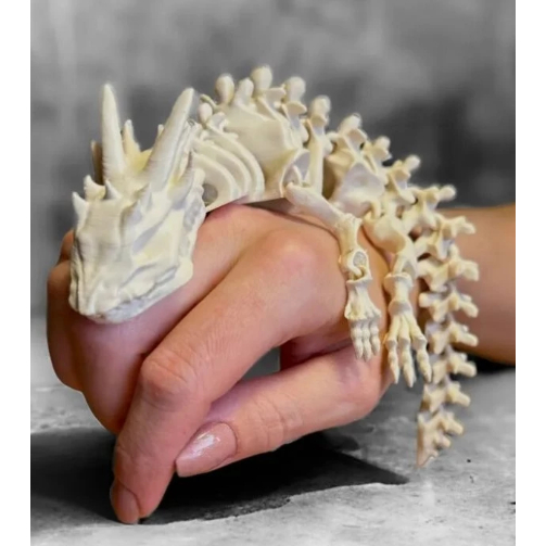 Esqueleto Dragão Articulado I flexível Decoração Colecionável Gabinete Gamer Aquári