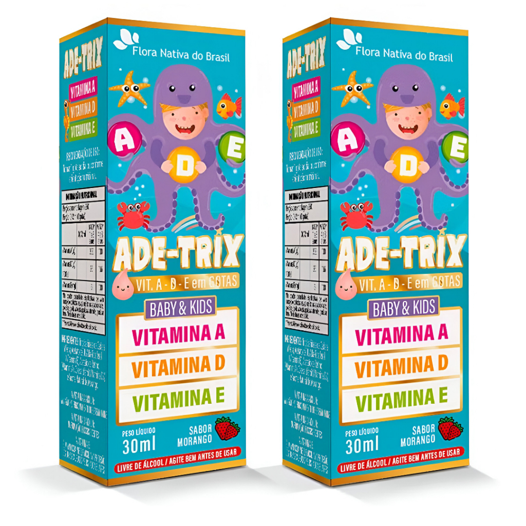 Kit 2x Ade-Trix Kids (Vitamina A D E) 30ml - Flora Nativa do Brasil