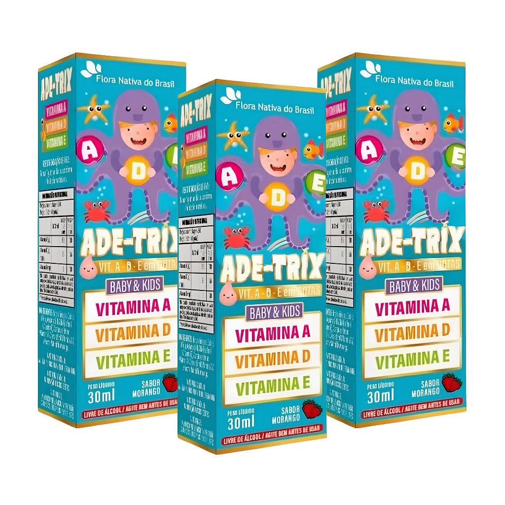 Kit 3x Ade-Trix Kids (Vitamina A D E) 30ml - Flora Nativa do Brasil