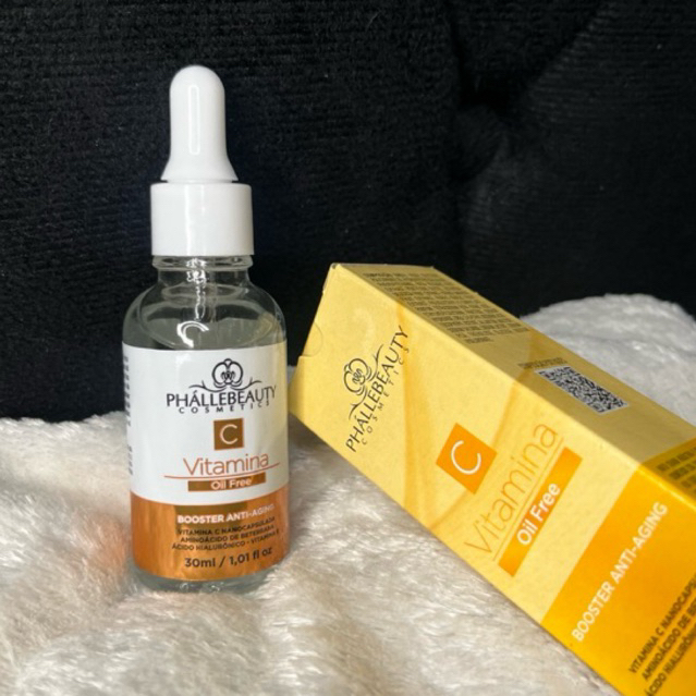 PhálleBeauty Sérum Vitamina C Booster 30ml - Reduz Linhas e Flacidez, Hidratação e Clareamento