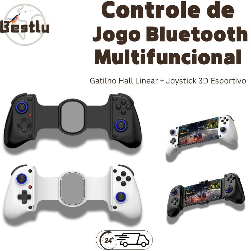 Controle de Game com Gatilho Hall Compatível com Switch, PC, Android, iOS, Bluetooth e Streaming para Xbox em Oferta na Shopee