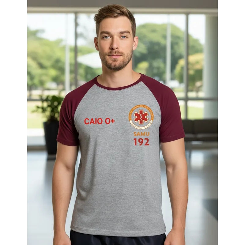 Camiseta SAMU uniforme 192 personalizada com nome e profissão em Oferta na Shopee