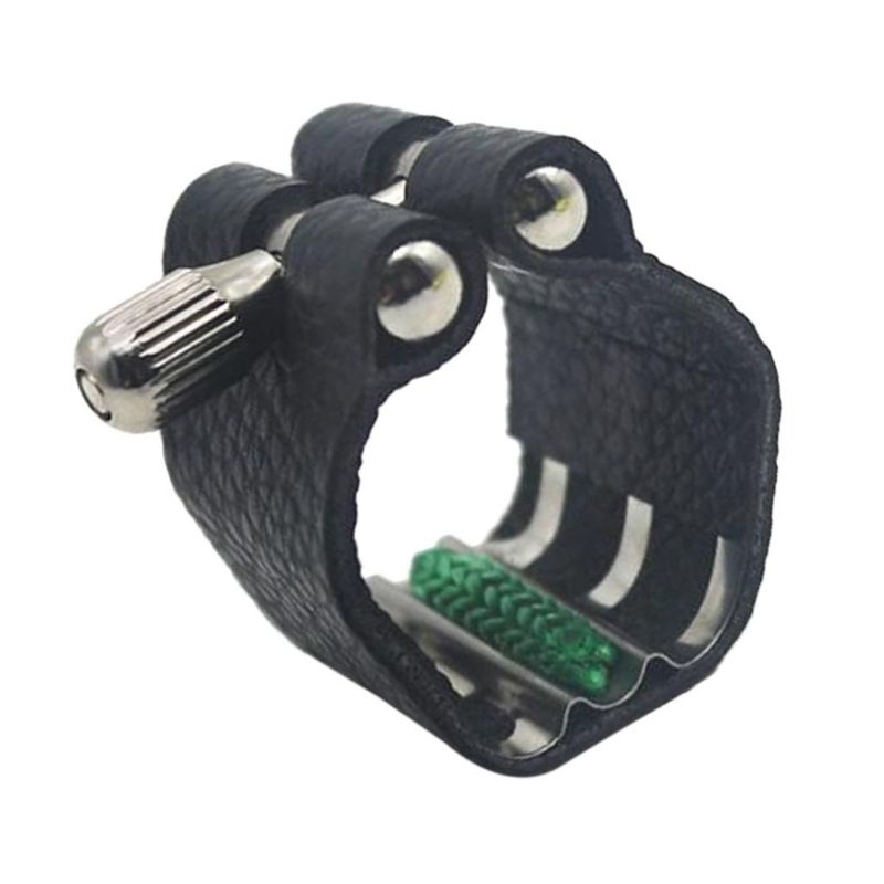 Abraçadeira de couro com ressonador para Sax Alto e Clarinete