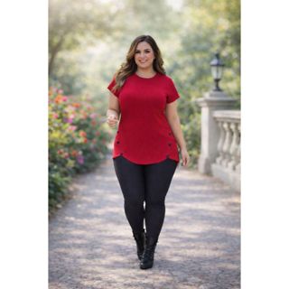 Blusa vesti legging feminina viscolycra lisa Tapa bumbum com detalhe de botões Pluz Size em Oferta na Shopee