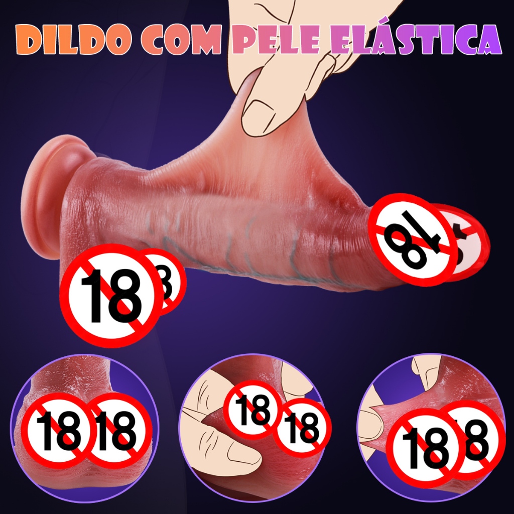 21*4,0cm Pênis de silicone líquido com prepúcio elástico realista e testículos, É possível inserir um dildo de 15,5 cm.