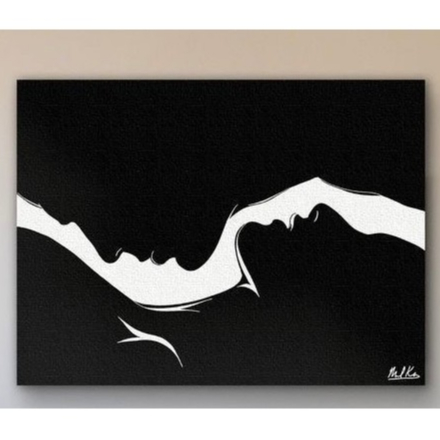 Quadros Decorativos Casal Silhueta Minimalista Moderno Quarto Casal (1 Peça)