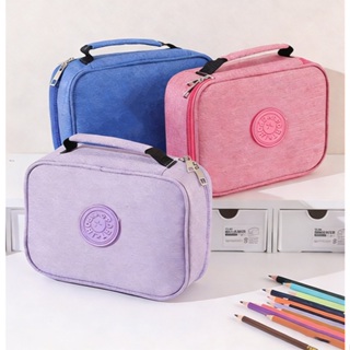 Estojo Escolar Juvenil Nylon Com Alça 72 Pens Organizador Grande 2 Compartimentos Zíper Infantil em Oferta na Shopee