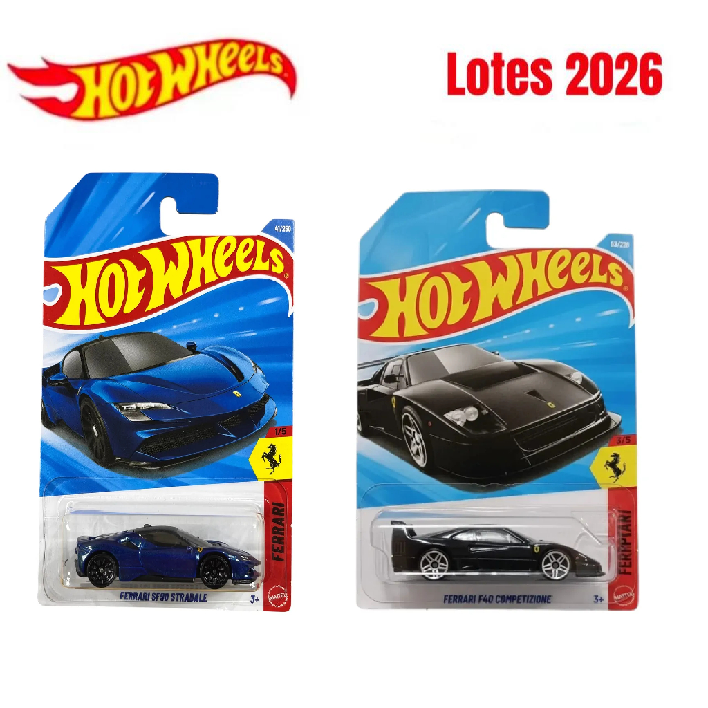 Hot Wheels Carrinhos Lote A 2026 | Lançamento Ferrari F40, Ferrari 365, Chevy Silverado, Barbie Dream Camper