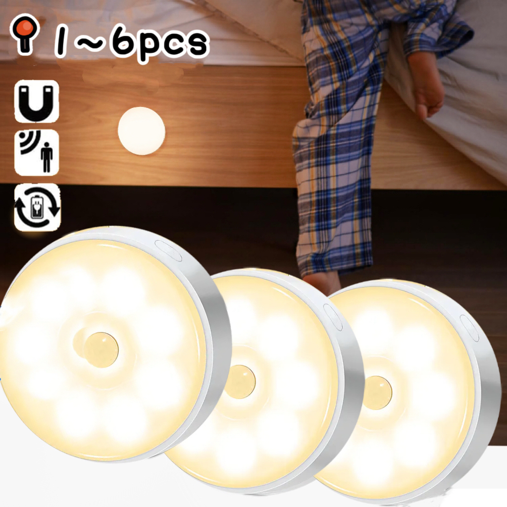 USB LED LUZ Noturna LED Luminaria Sensor De Presença e Movimento USB LUZ FRIO/LUZ QUENTE KIT1/2/3/4/6