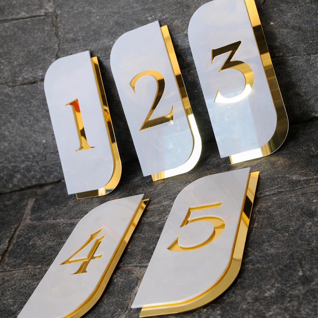 Placa Residencial Personalizada em Acrílico Espelhado 20 ou 30cm | Número p/ Casa, Apto, Prédio.