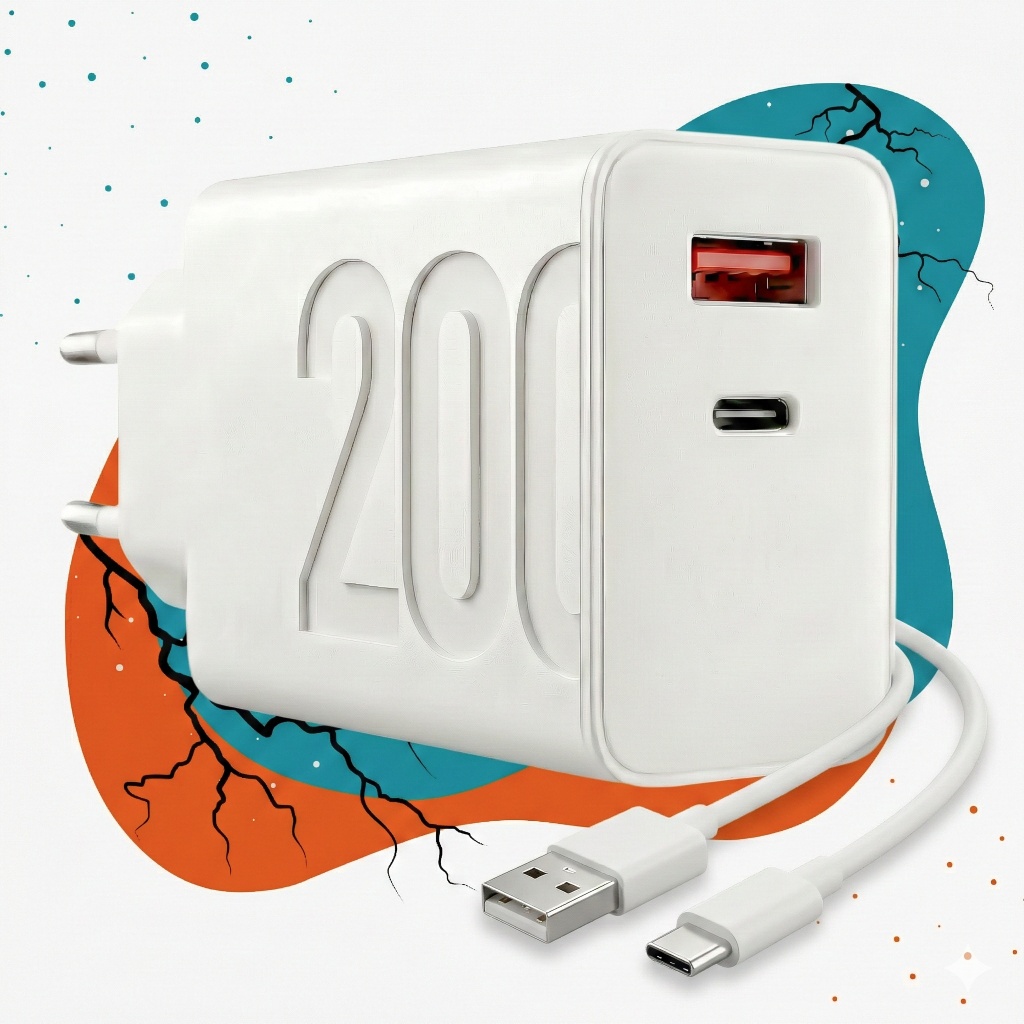 Carregador Turbo 200W USB-C + USB-A QC 3.0 Power Delivery Compatível Xiaomi – Super Rápido em Oferta na Shopee