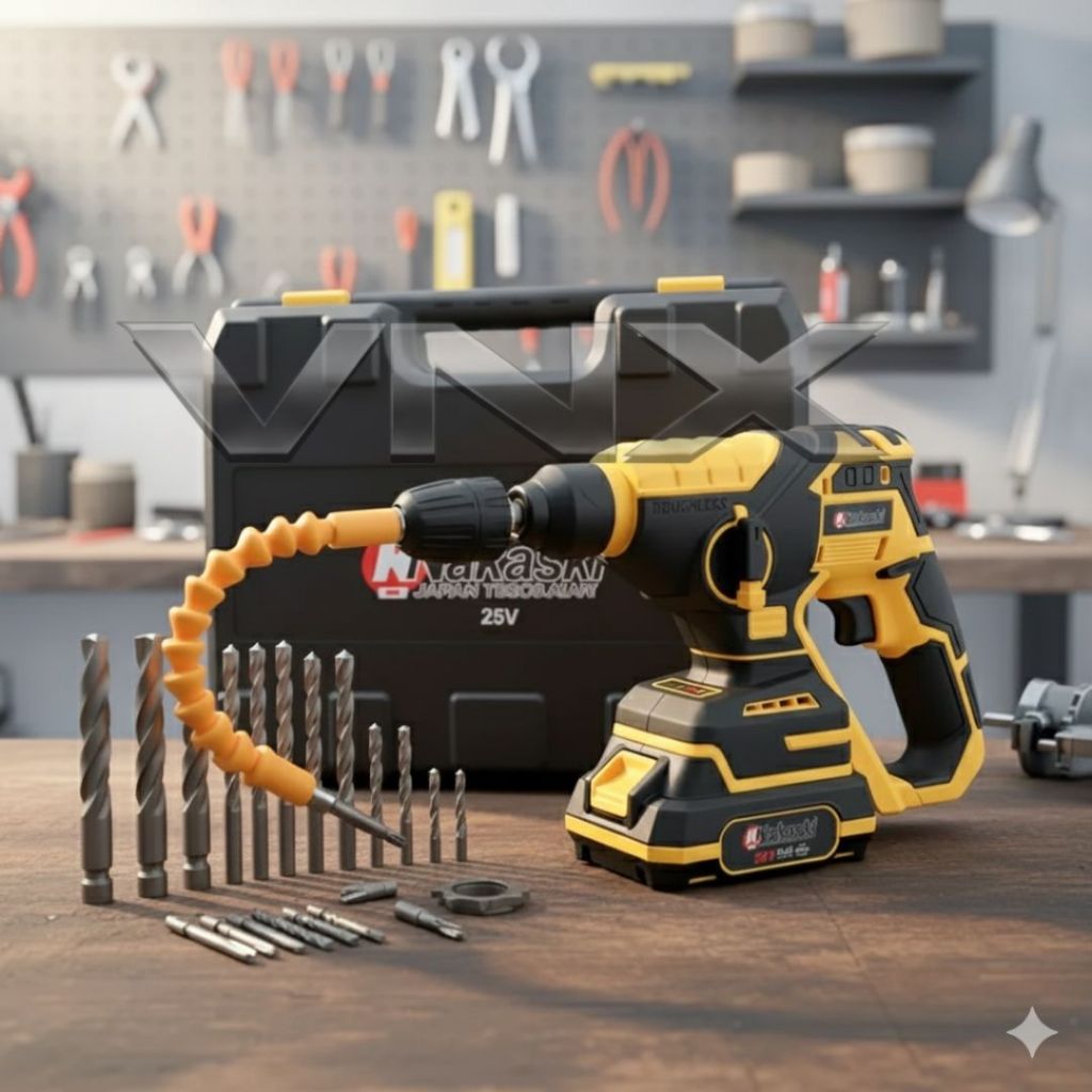 Kit Martelete Perfurador Nakasaki 25V 27 Peças Furadeira Parafusadeira Elétrica Profissional