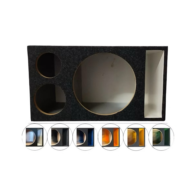 Caixa Trio Duto Régua Duto Colorido 12 Polegadas Vazia Mdf