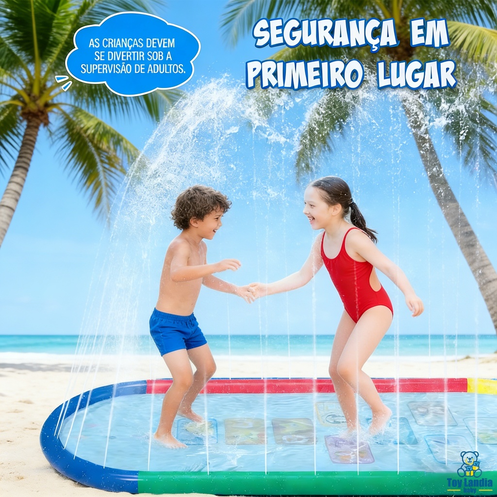 Tapete de Água Infantil 2,5m – Sprinkler Splash Pad para Crianças e Pets em Oferta na Shopee