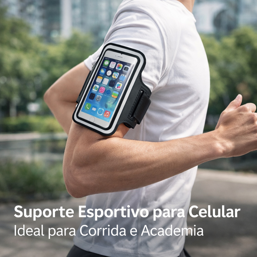 Braçadeira Porta Celular Suporte Impermeável Braço Corrida Treino Caminhada Academia Bicicleta Bike