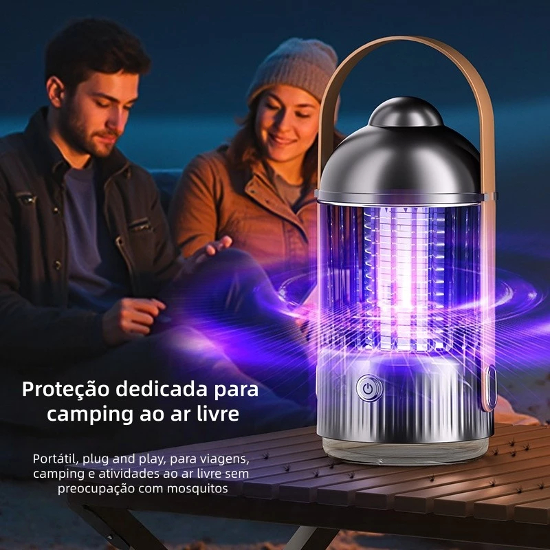 Lâmpada Elétrica Mata-Mosquitos Com Luz UV Armadilha Para Insetos 3 em 1 com USB para Exterior