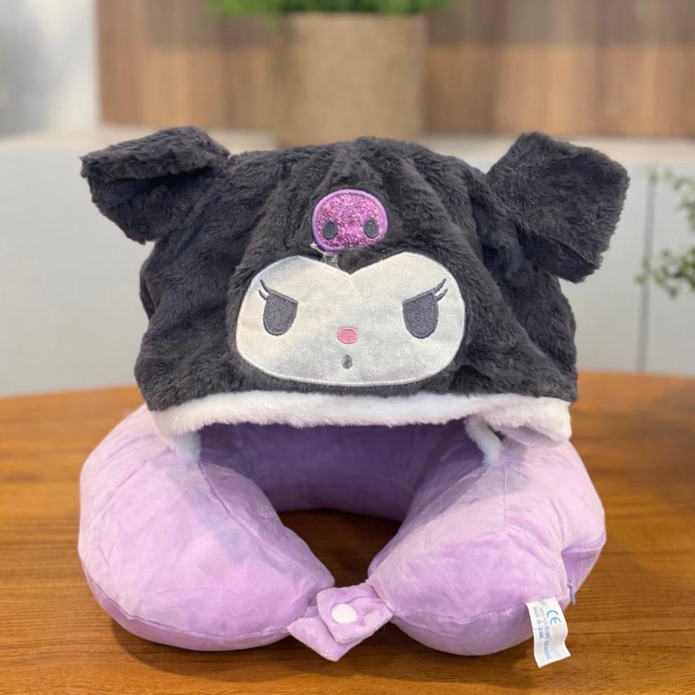 Encosto de Pescoço para Viagem com Touca de Personagem – Travesseiro de Pescoço Macio com Fibra em Oferta na Shopee