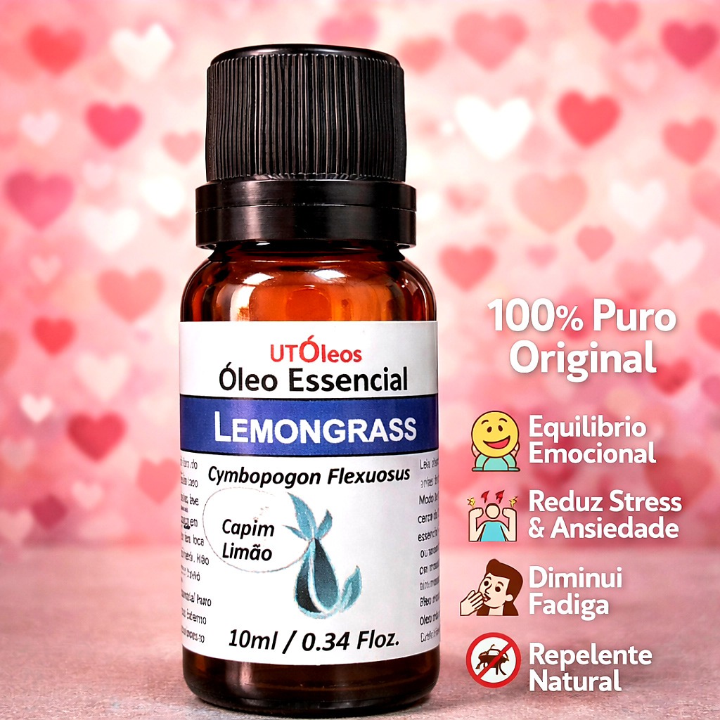 Capim Limão Lemongrass Óleo Essencial PURO 10ml em Oferta na Shopee