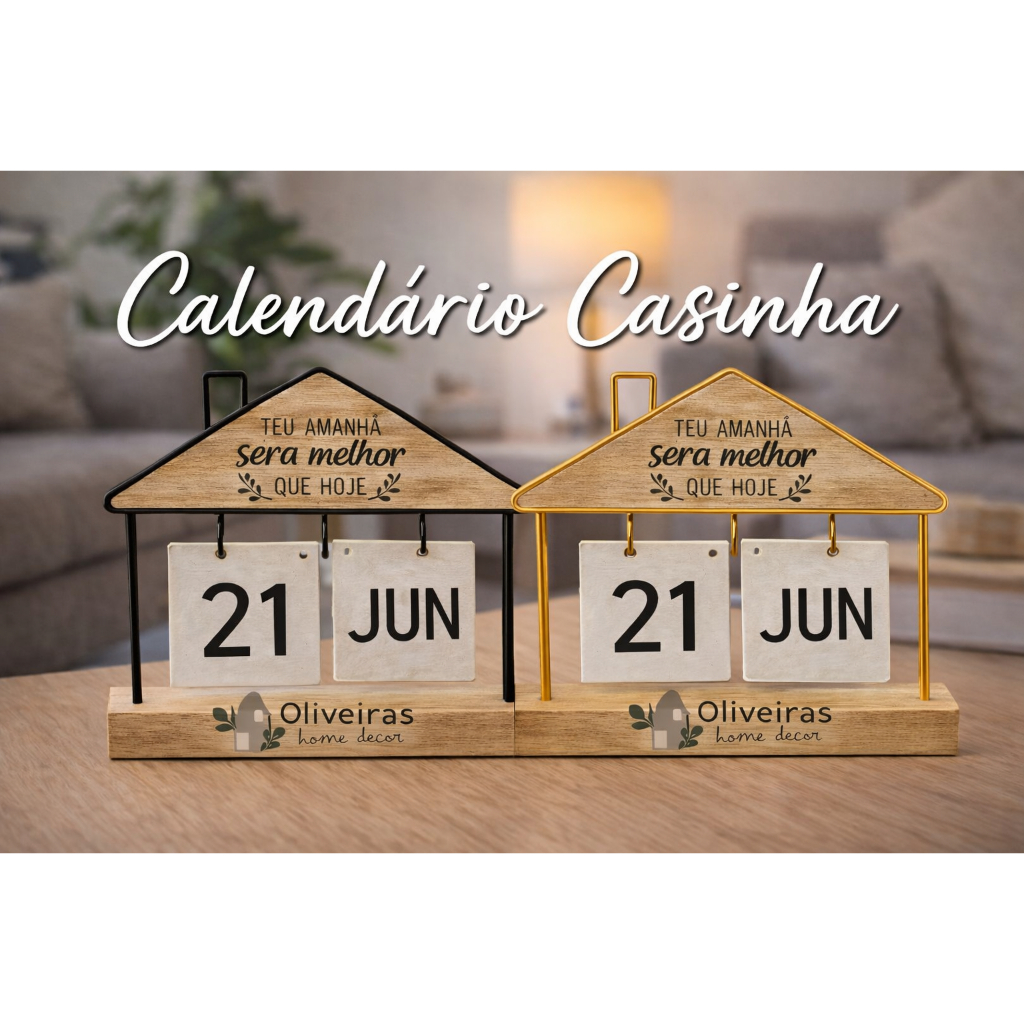 Calendário de Mesa Permanente Decorativo Motivacional Casa em Oferta na Shopee