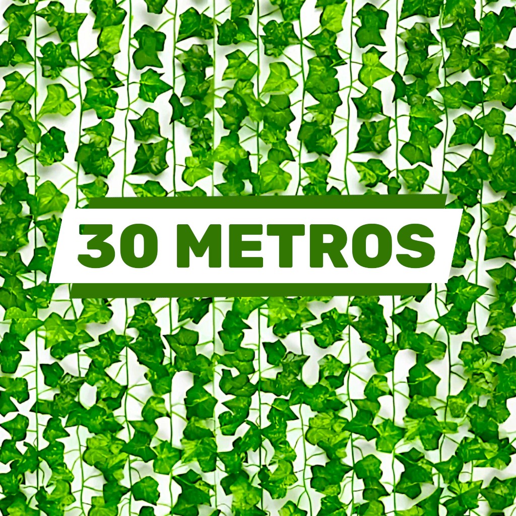 30 METROS Trepadeira Artificial Hera Verde 30m Corrente de Folhagem Pendente para Decoração realista