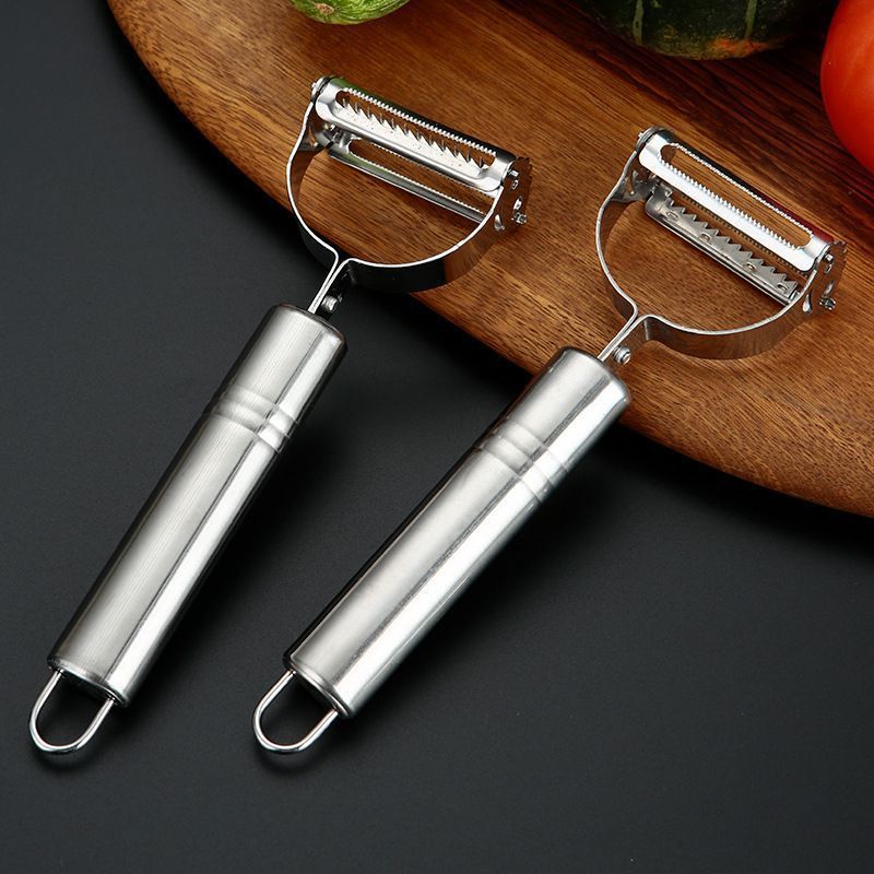 Promoção: Descascador INOX 2 em 1 com Dupla Lâmina Móvel para Legumes e Frutas em Oferta na Shopee