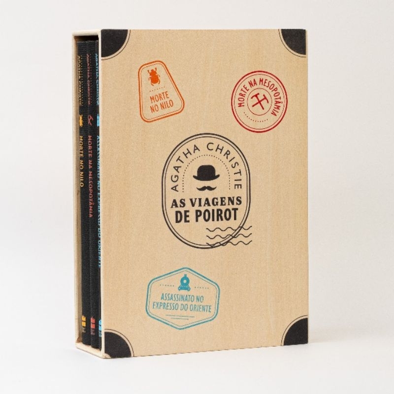 Box 3 Livros As Viagens de Poirot Brindes CAPA DURA Assassinato no Expresso do Oriente Morte no Nilo Agatha Christie