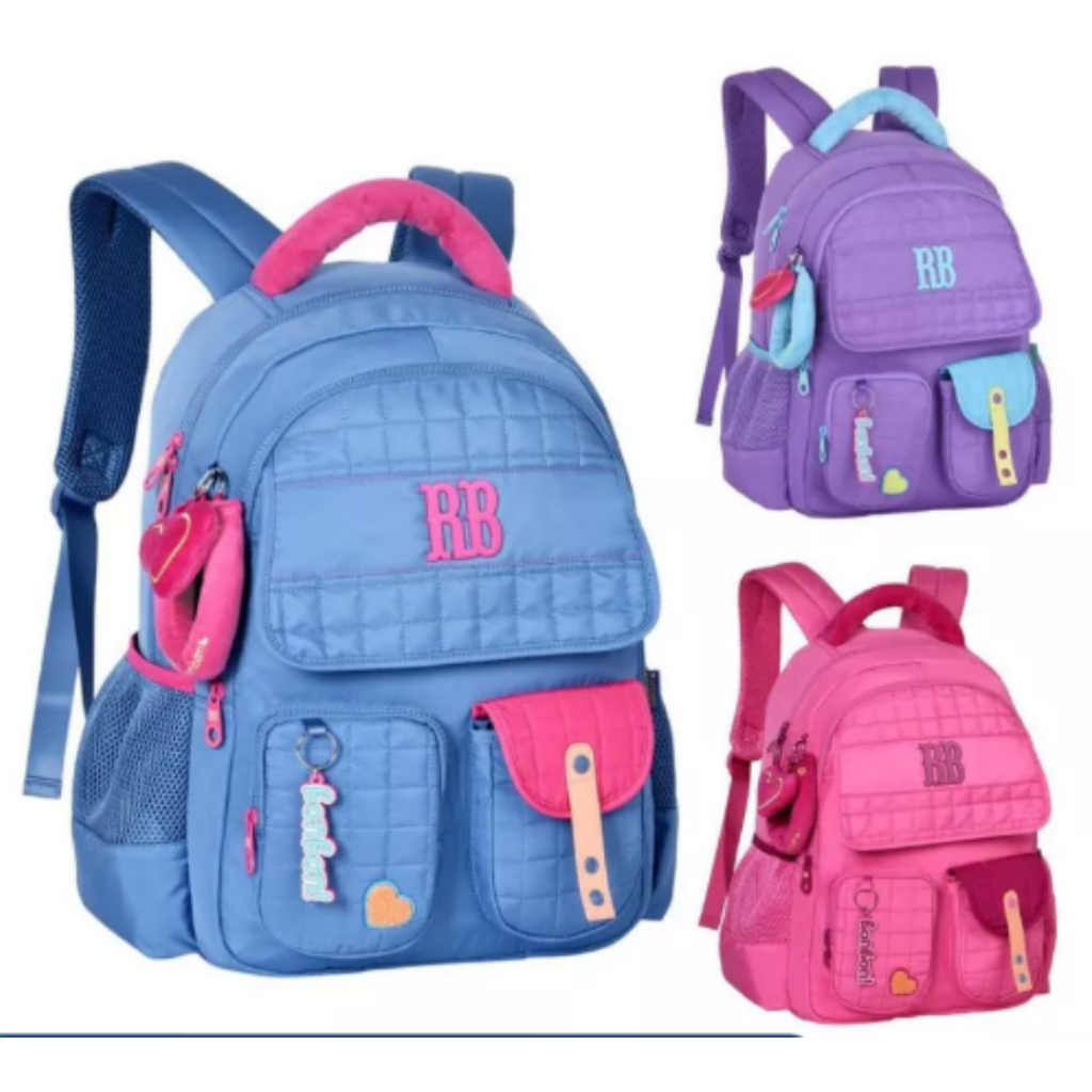 Mochila Escolar Rebecca Bonbon Plush Dreams Grande RB26239 com Antifurto e Notebook