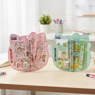 Kit Material Escolar Com 8 Peças Volta As Aulas Lapis Caderno Borracha Apontador Regua em Oferta na Shopee