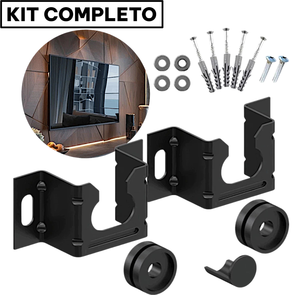 Kit 2 Suportes Universais Fixos TV LED LCD 10" a 100" Parede Painel até 80kg 4K em Oferta na Shopee