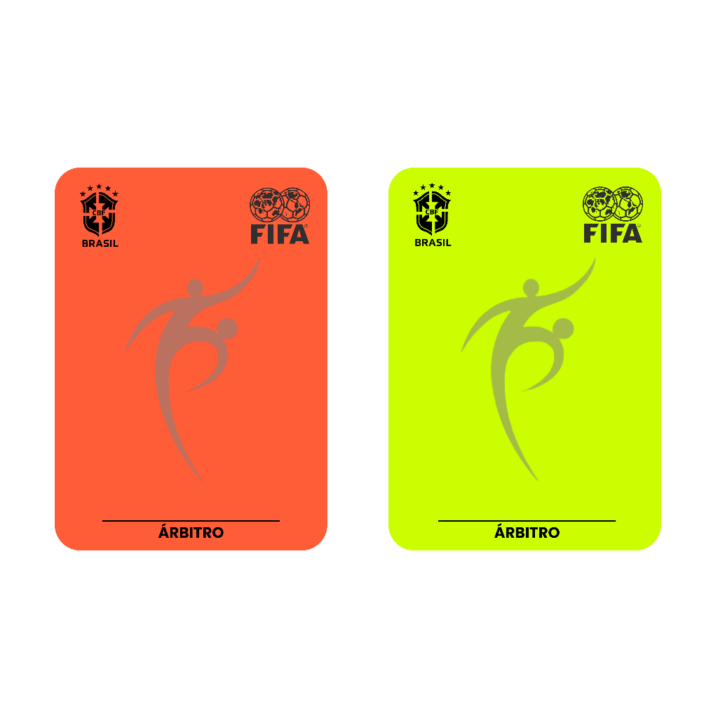 Cartão Árbitro FLUORESCENTE - Vermelho e Amarelo