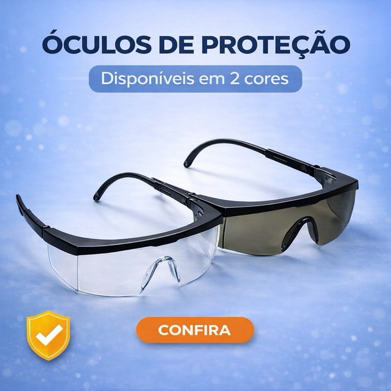 Óculos de Segurança EPI Profissional Transparente ou Fumê em Oferta na Shopee