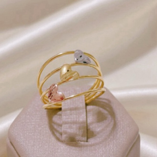 ANEL TRÊS CORES BANHADO A OURO 18k em Oferta na Shopee