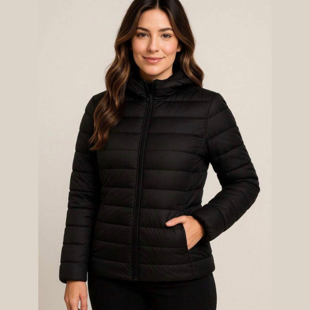 Bobojaco Jaqueta Puffer Feminina Moda Inverno Quentinha