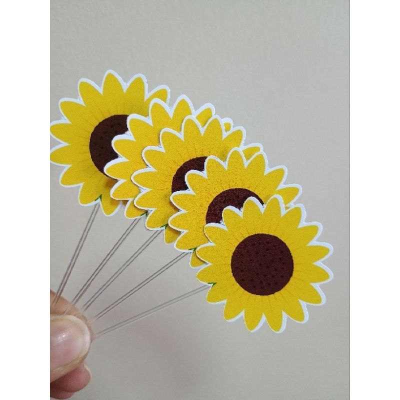 Topper Docinhos  ou Cupcake Tema Girassol -  Topper Docinhos Girassol Envio Rápido
